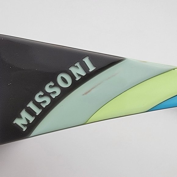 Missoni MI50403 Green Blue on Black Frame Grey Lens Wrap  display picture 2